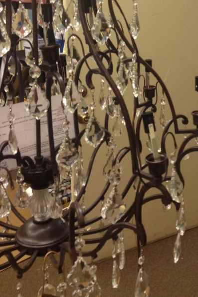 It was time to make this bronze crystal chandelier shine again.